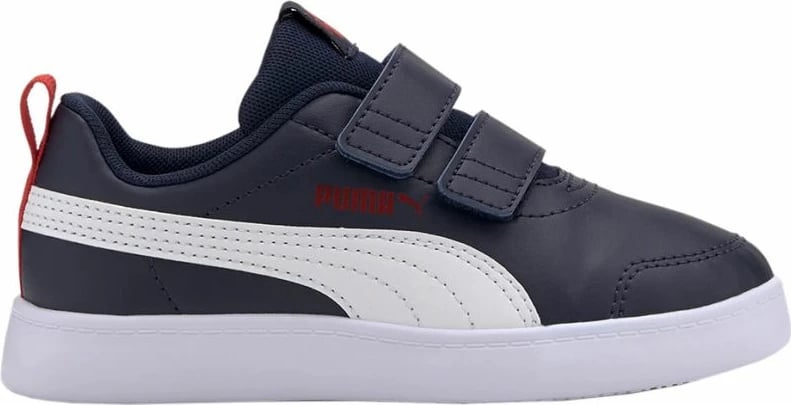Atlete për fëmijë Puma, të bardha me blu deti