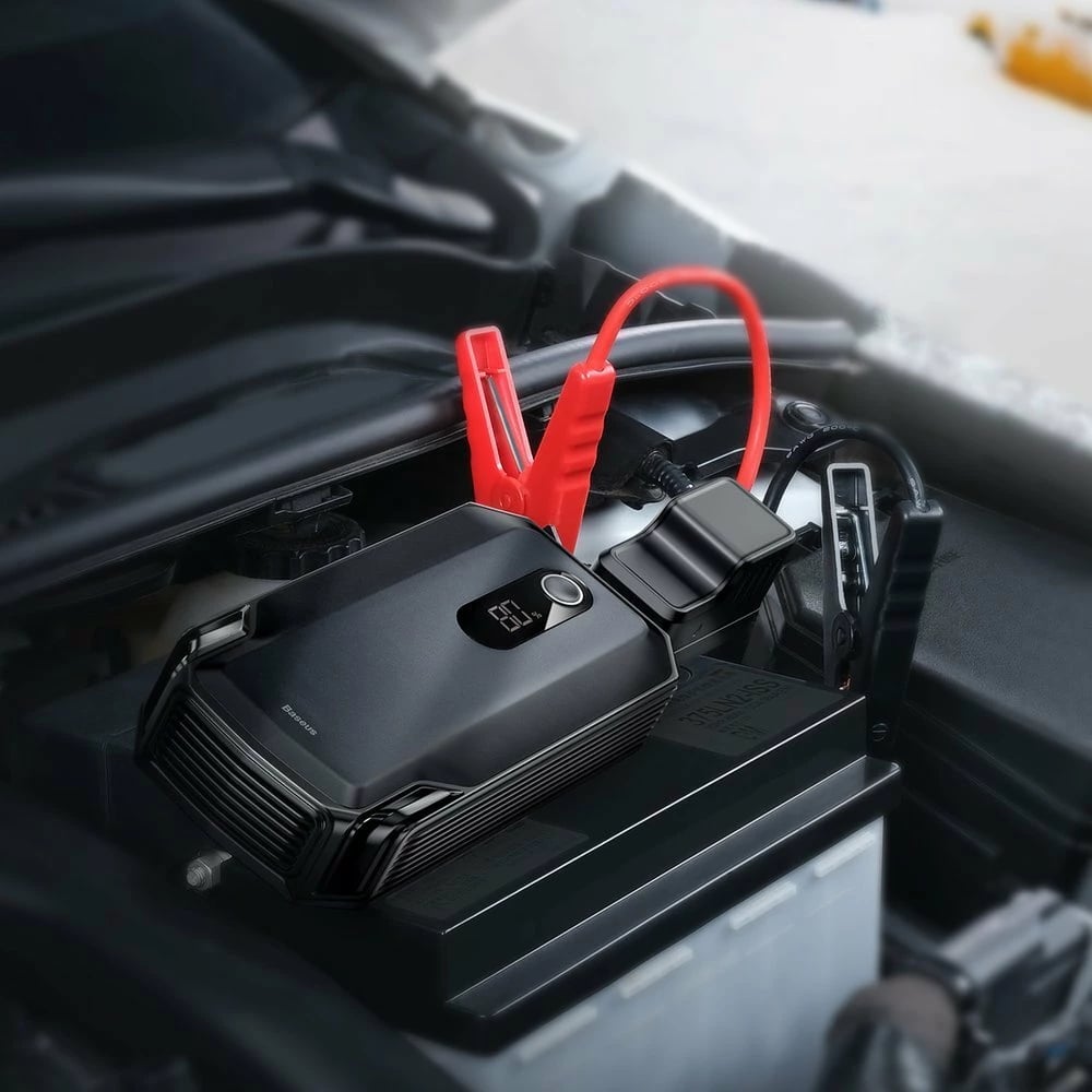 Jump starter Baseus CGNL020001, powerbank 20000mAh, 12V, 2000A, me kabllo krokodili, e zezë Jump starter Baseus CGNL020001, powerbank 20000mAh, 12V, 2000A, me kabllo krokodili, e zezë