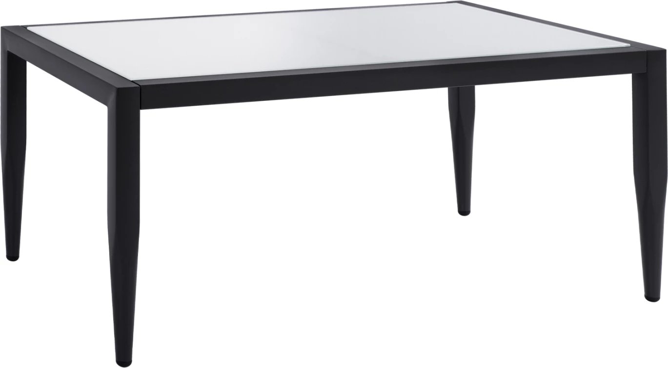 Tavolinë alumini, ngjyrë gri, me xham, FH5551.02, 100x58x46 cm