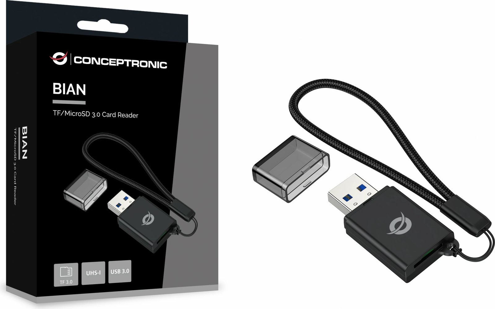 Lexues kartash Conceptronic USB-A 3.0, TF/Micro-SD, i zi