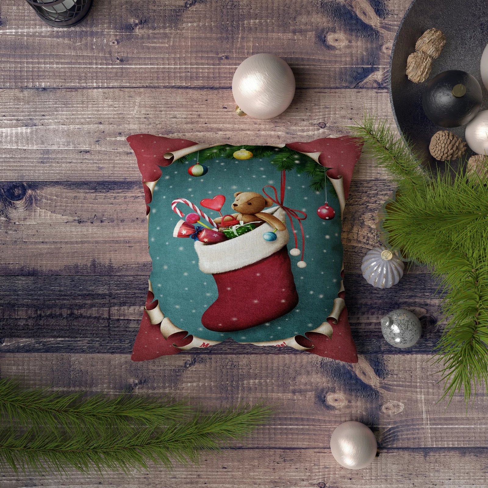 Jastëk dekorativ Aberto Design, NYXMAS072, shumëngjyrësh, 43x43cm