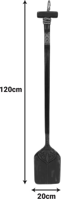 Dekor për mur, lopatë druri Boon, dru mahogany, ngjyrë e zezë-natyrale, 20x3x120cm