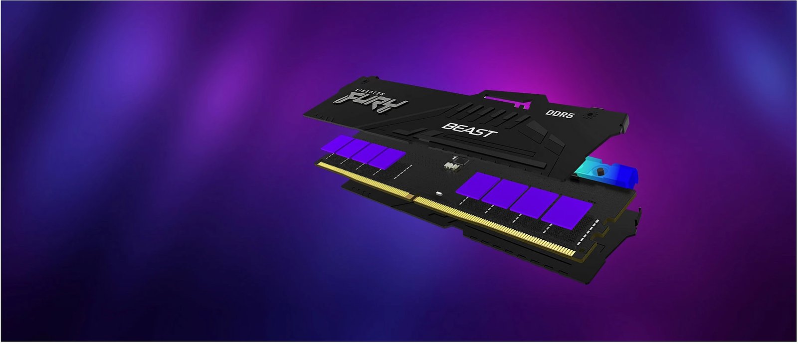 RAM Memorje Kingston FURY Beast RGB 32GB (2x16GB) DDR5 5200MHz, me dritë RGB