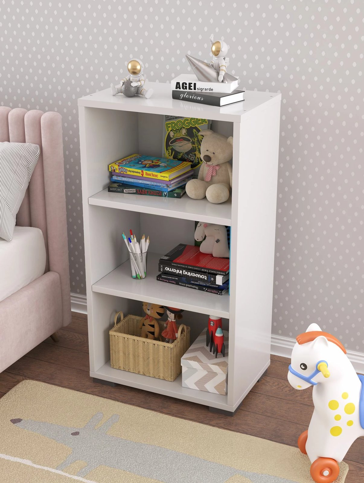 Raft librash Hanah Home, Key, i bardhë
