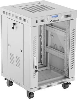 Kasë rrjeti Lanberg FF01-6615-12SL, 19", 15U, 600x600 mm, xham LCD, gri
