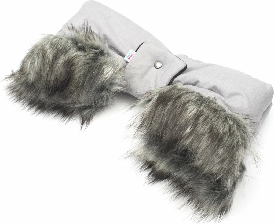 muff dore për karrocë, New Baby, 2in1 me gëzof, 44x26 cm, gri