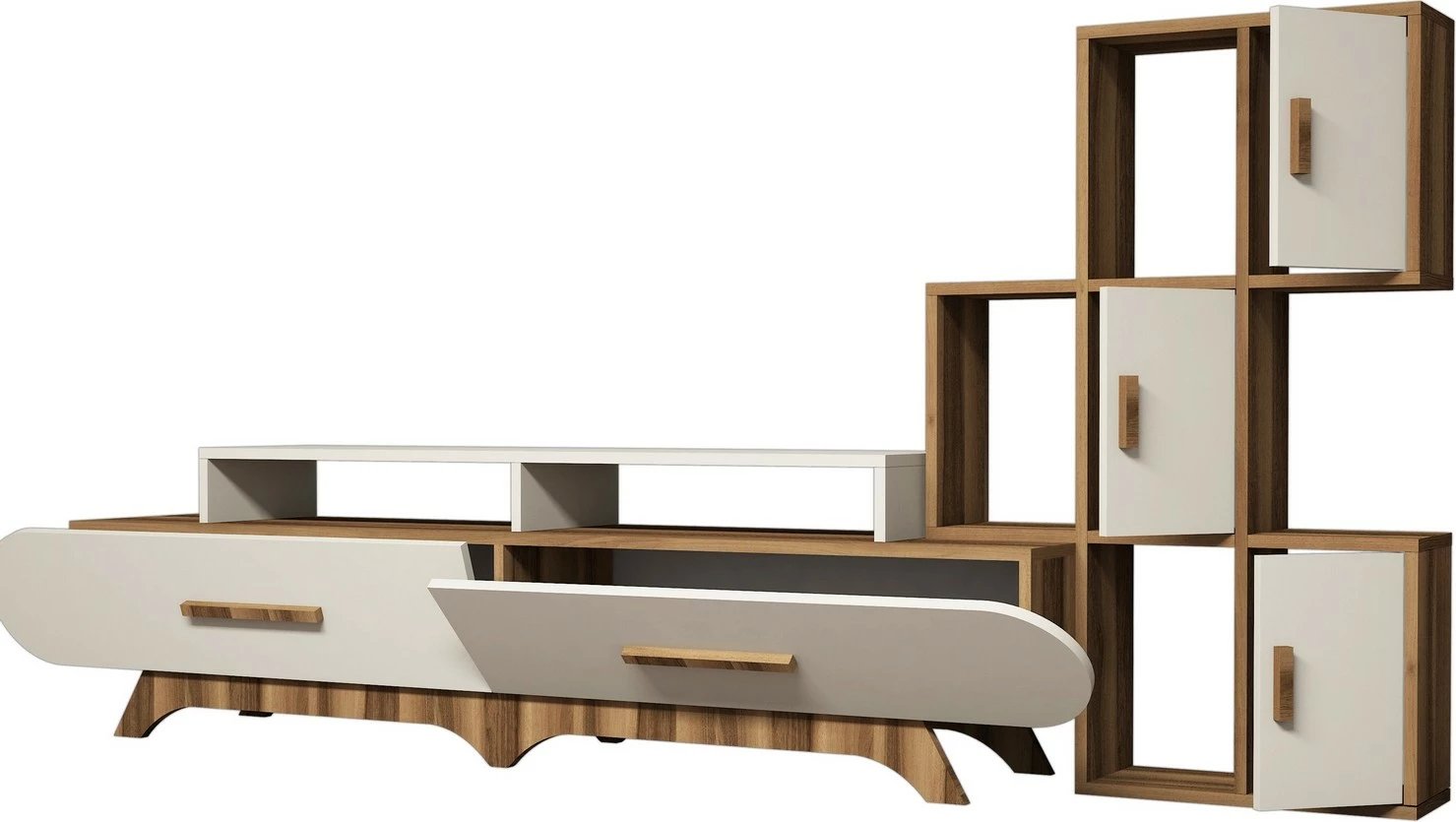 Komodë TV Hanah Home Flora S, ngjyrë arre dhe krem