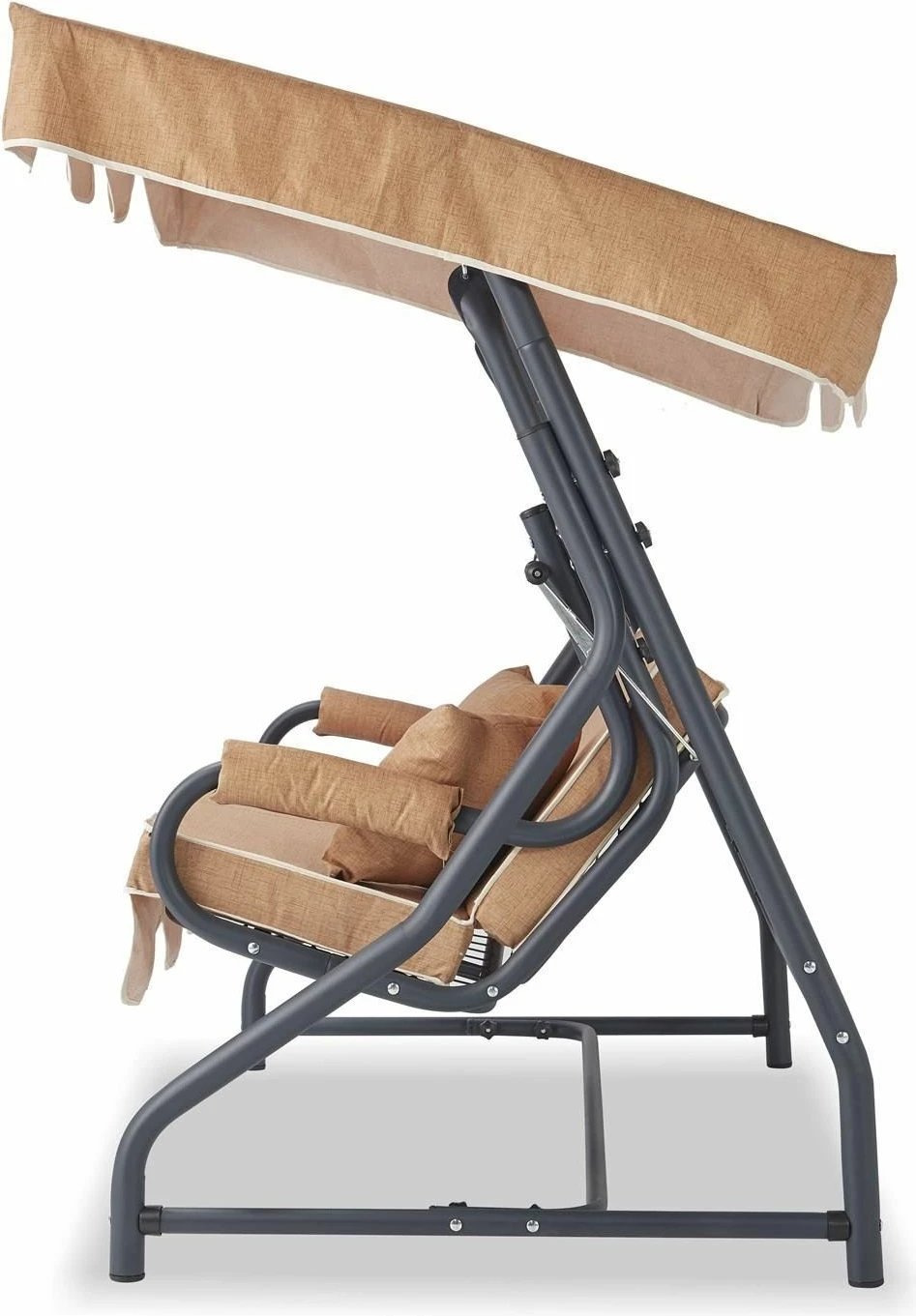 Karrige lëkundëse treshe për kopsht, Hanah Home, Olea, bezhë