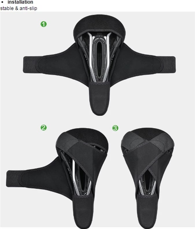 Mbështjellës sedilje biçiklete Rockbros LF047-S, silikon + memory foam, M, zi