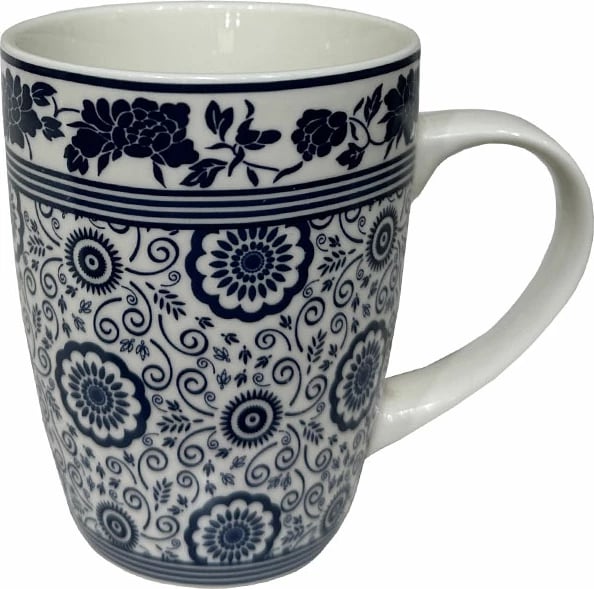 Filxhan Felicia, porcelan New Bone China, bardhë me detaje blu, 8x8x11cm