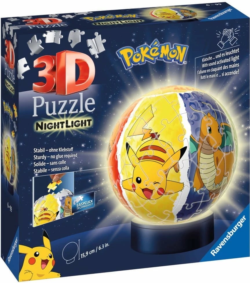Puzzle 3D Pokemon Ravensburger 11547, 72 pjesë, me ndriçim LED