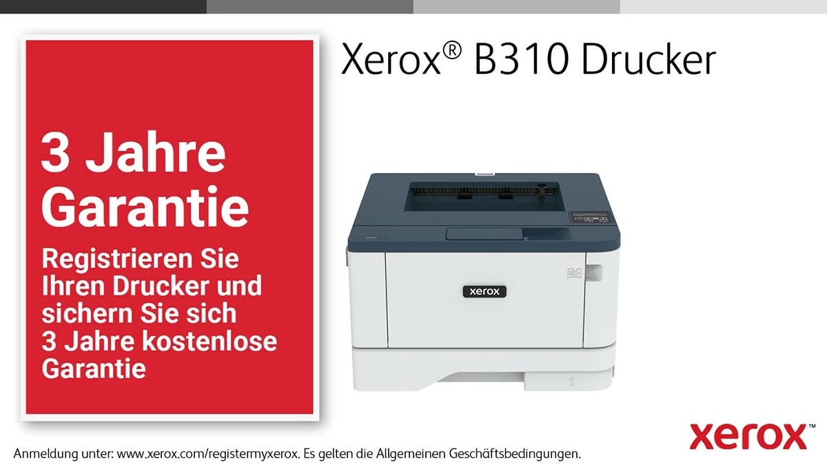 Printer lazer Xerox B310, A4, LAN/WLAN, 40 faqe/min, bardhë/gri