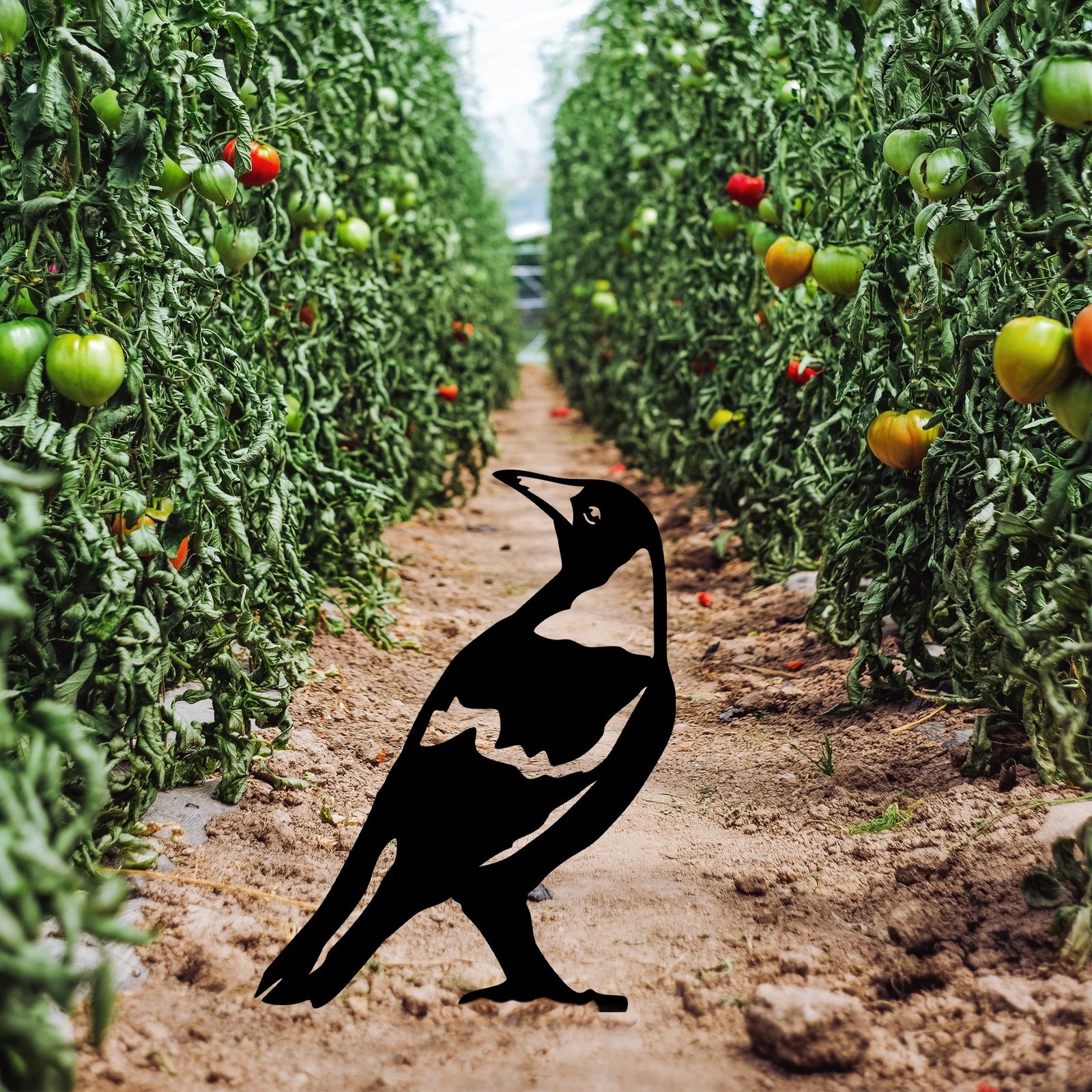 Objekt dekorativ për kopsht, dizajn Aberto, Zogu 01, ngjyrë e zezë, 50x27cm