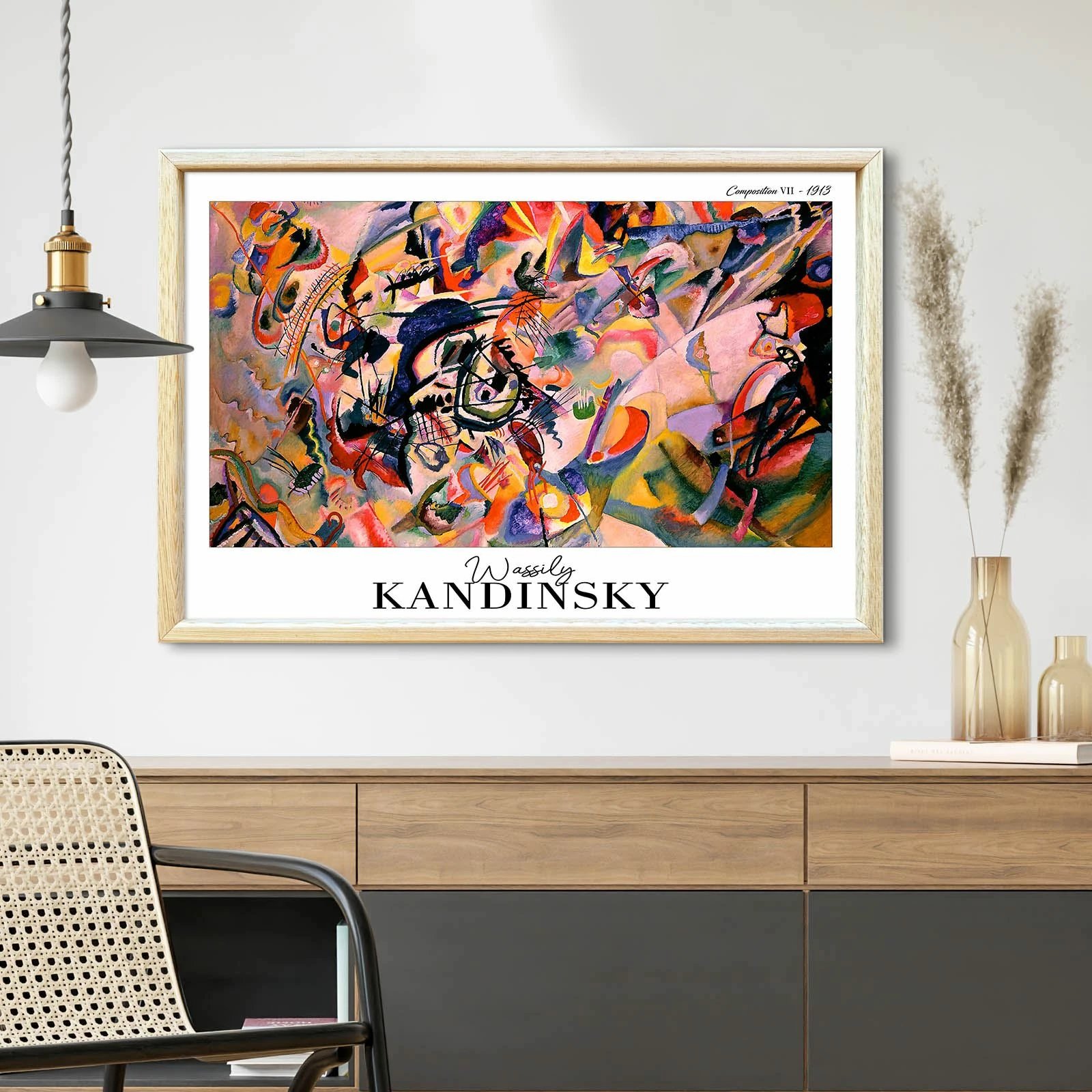 Pikturë dekorative me kornizë, Wallity, shumëngjyrëshe, 4262AHSKANDINSKY-003