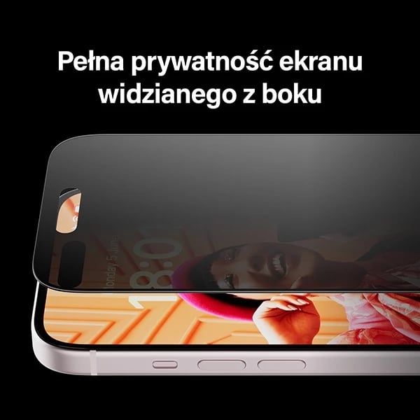 Xham mbrojtës PanzerGlass Ultra-Wide Fit Privacy për iPhone 15 Pro, me aplikator