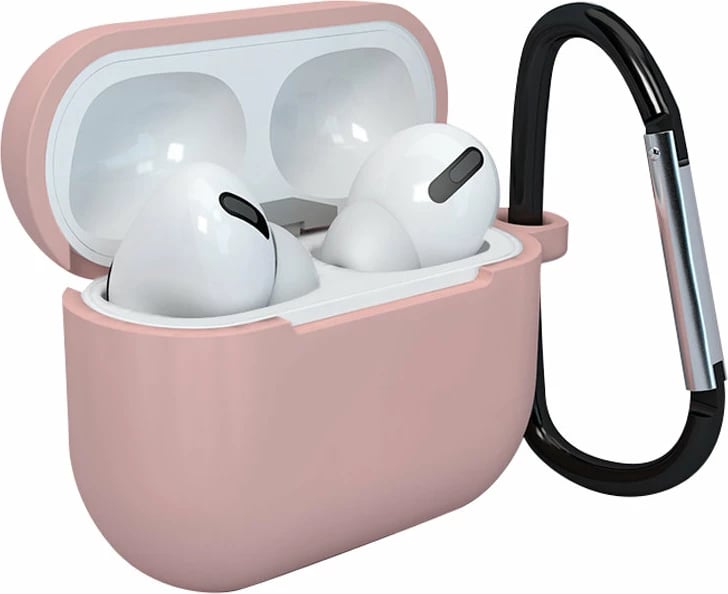 Mbështjellës Hurtel për AirPods 3 me karabiner, silikon, rozë