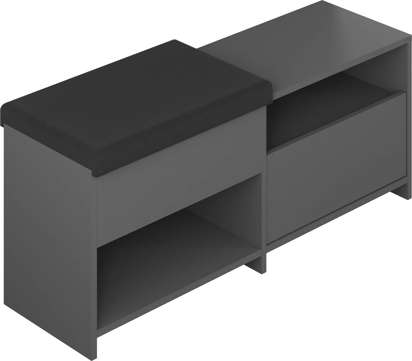 Dollap për këpucë me ulëse, ngjyrë antracit, Skye Decor, Filux