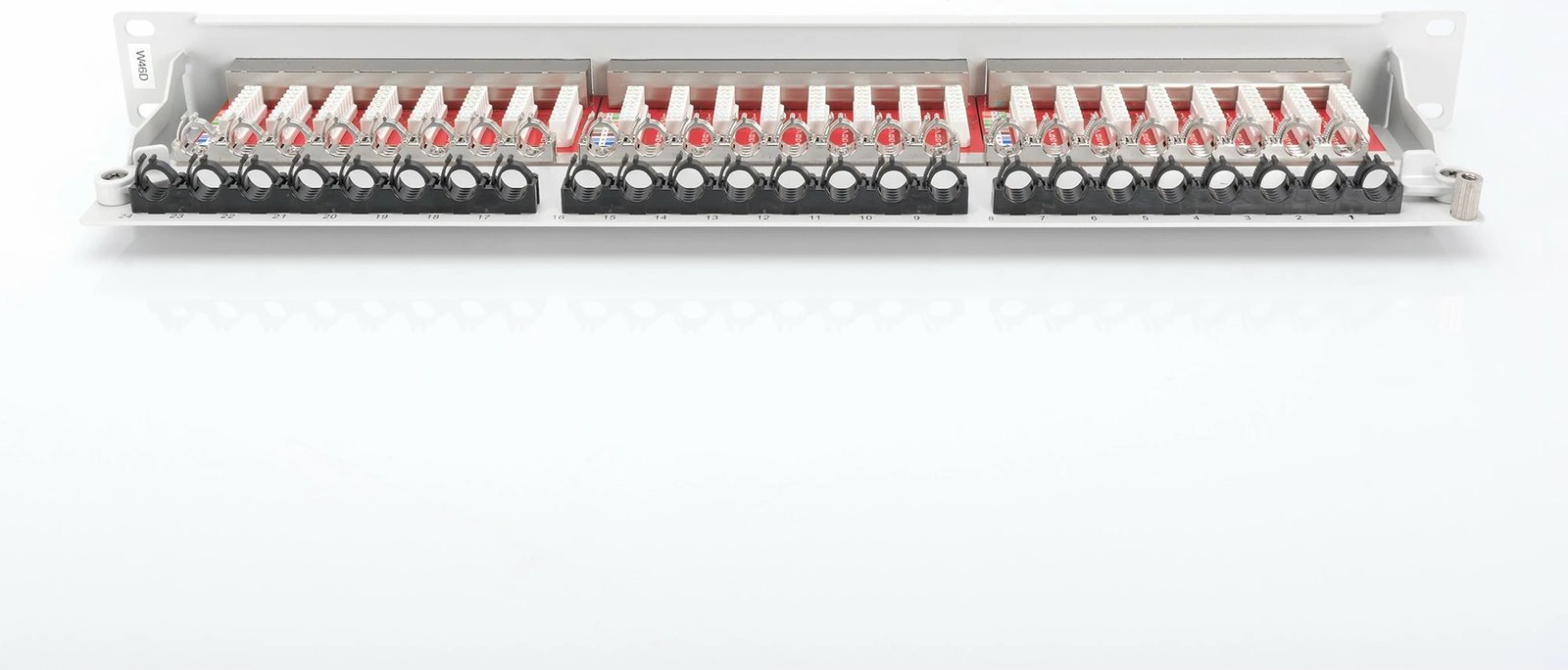 Patchpanel Digitus 24-port Cat6a, 1U, i mbrojtun, gri