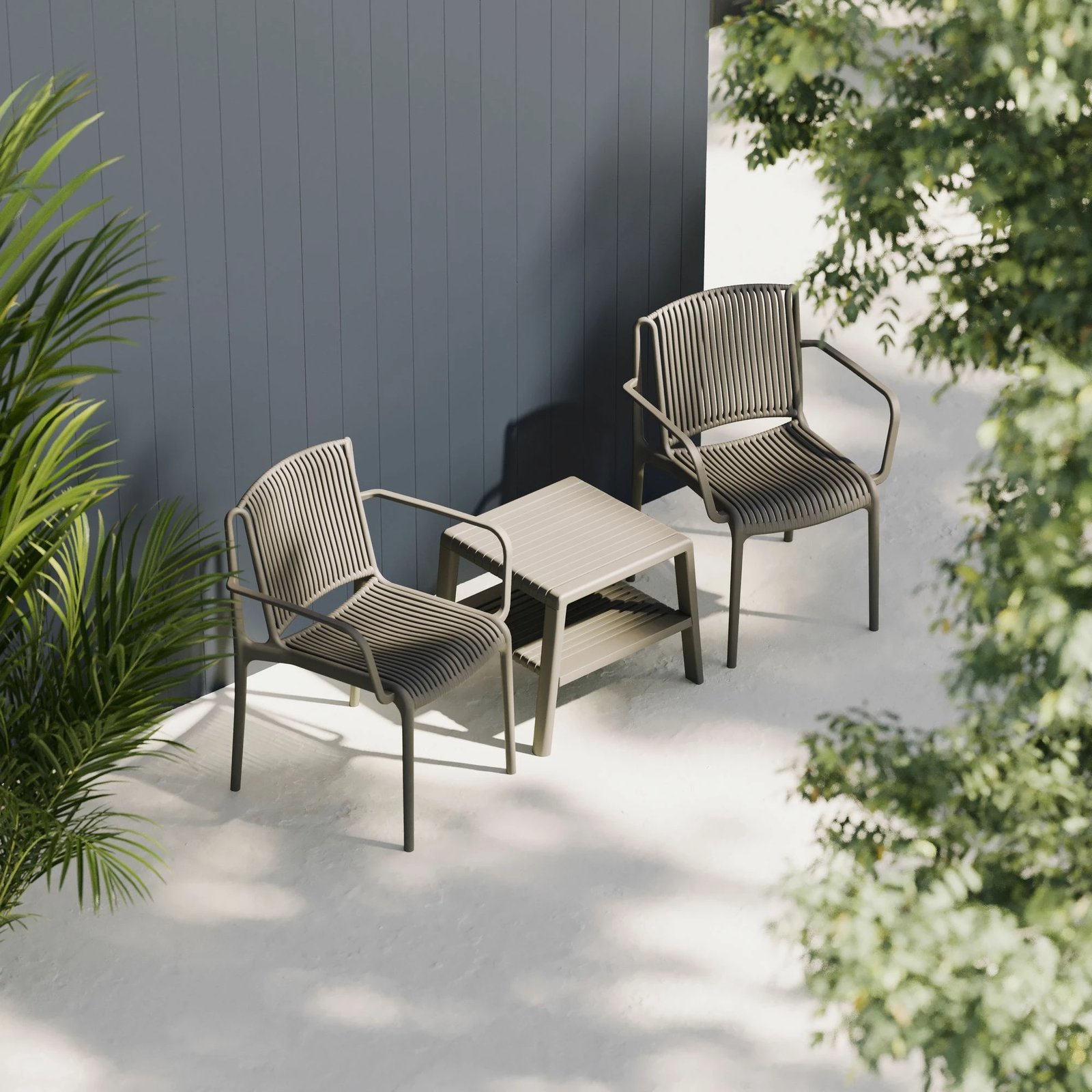 Set karrigash (4 copë), Skye Decor, ngjyrë mink