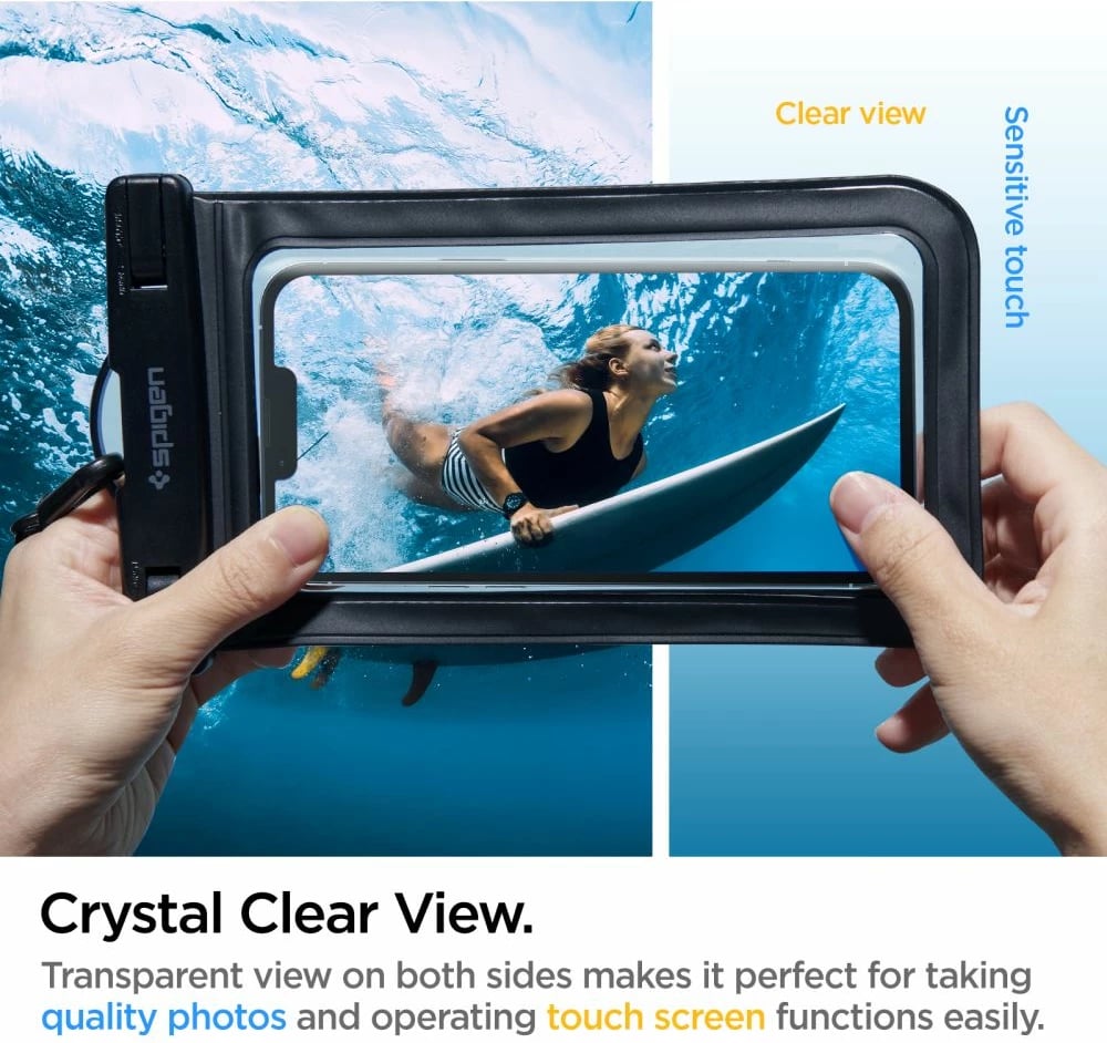 Mbështjellës Spigen Aqua Shield A601, IPX8, set 2 copë, i zi