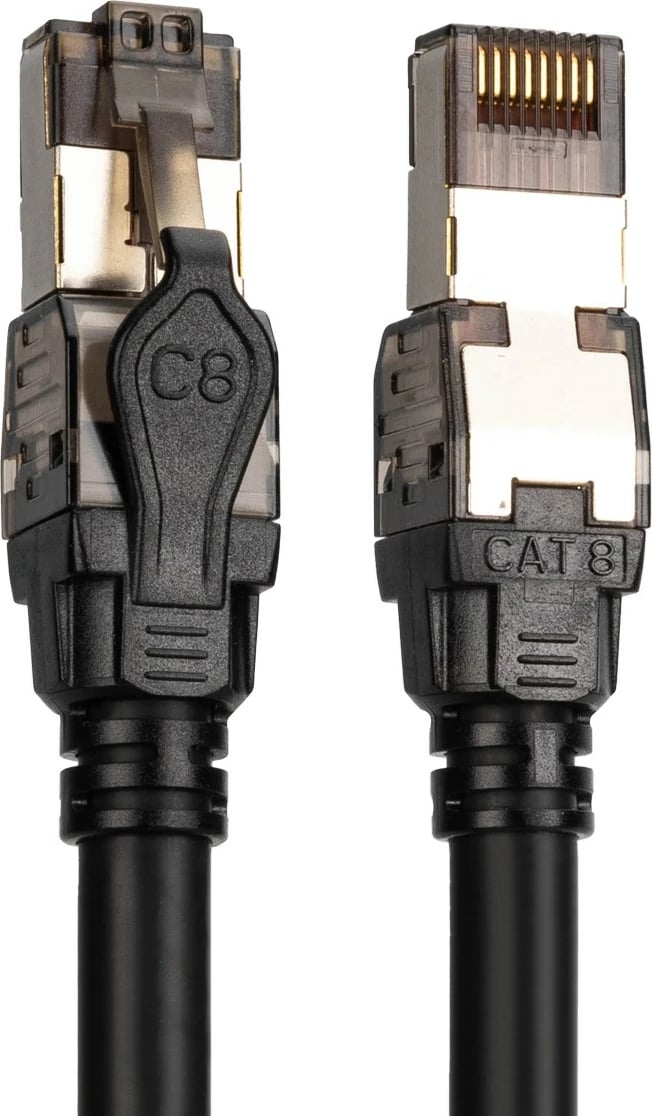 Kabllo rrjeti Digitus Cat 8.1, 1m, S/FTP, RJ-45, e zezë