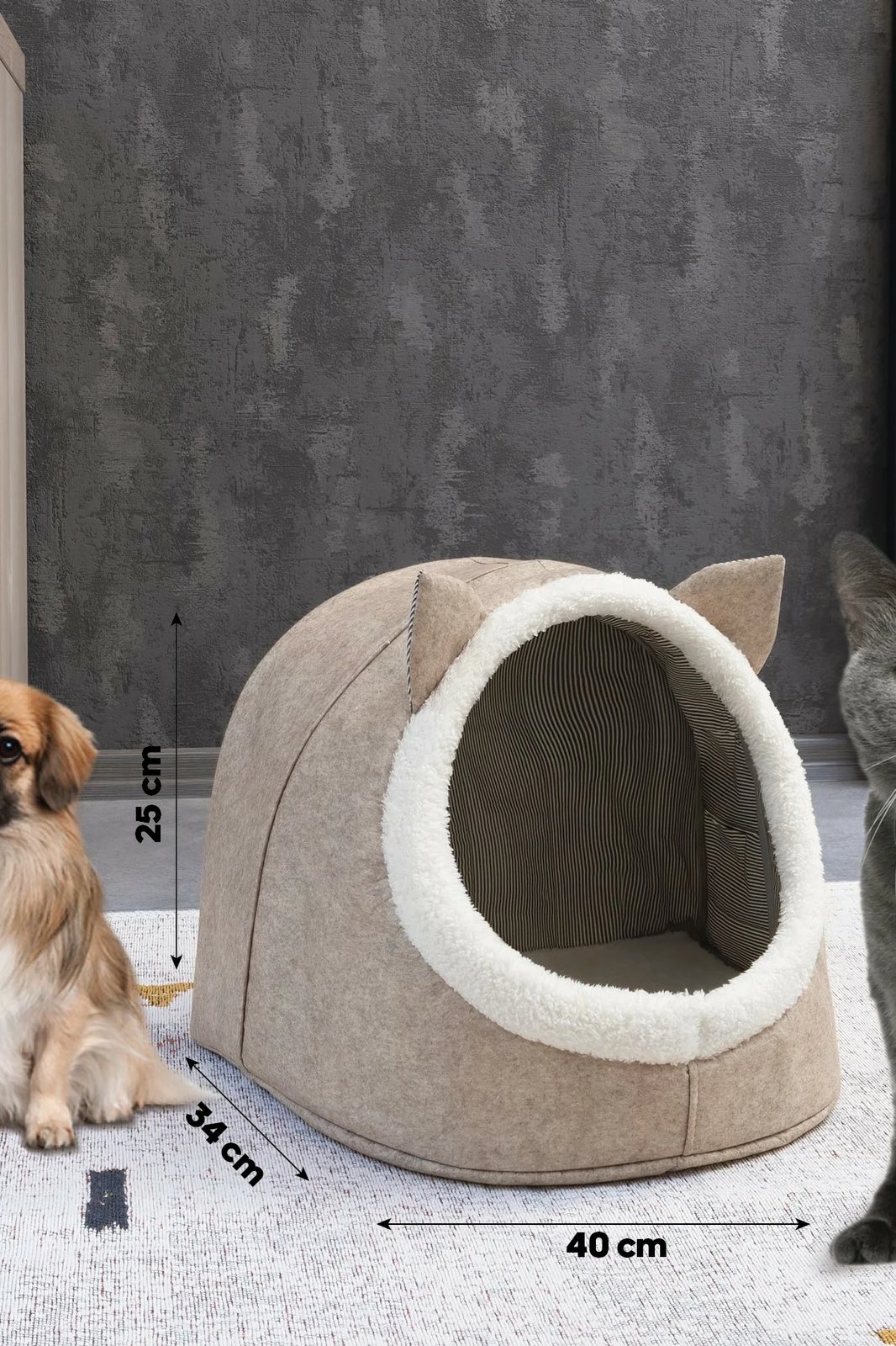 Shportë prej fëlti, ngjyrë krem, Aberto Design, KALS-03792