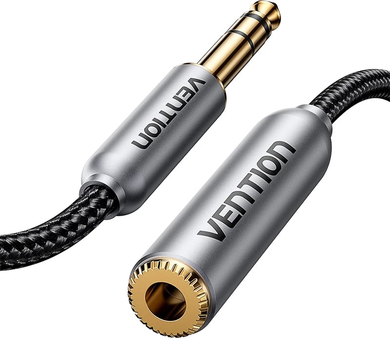 Kabllo audio Vention BCXHF, 1m, 6.35mm mashkull në femër, e zezë