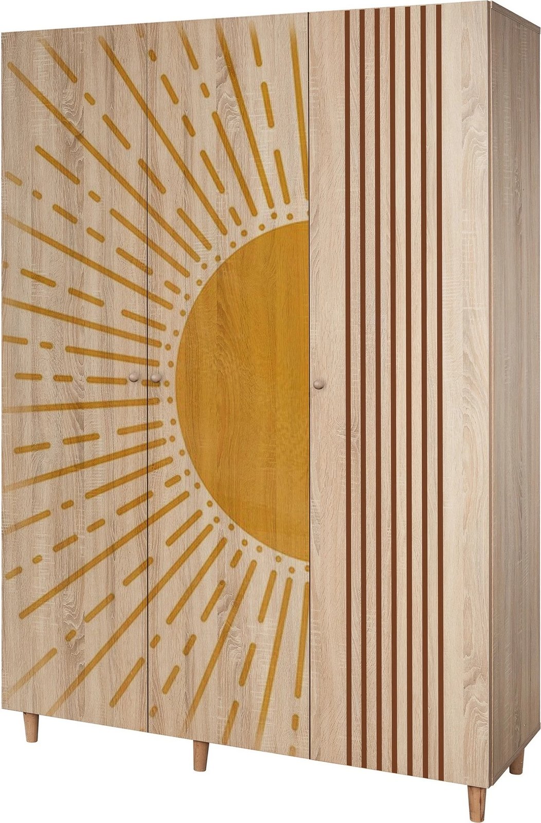 Dollap Lena 3, ngjyrë sonomo, Skye Decor - 135x192x52cm