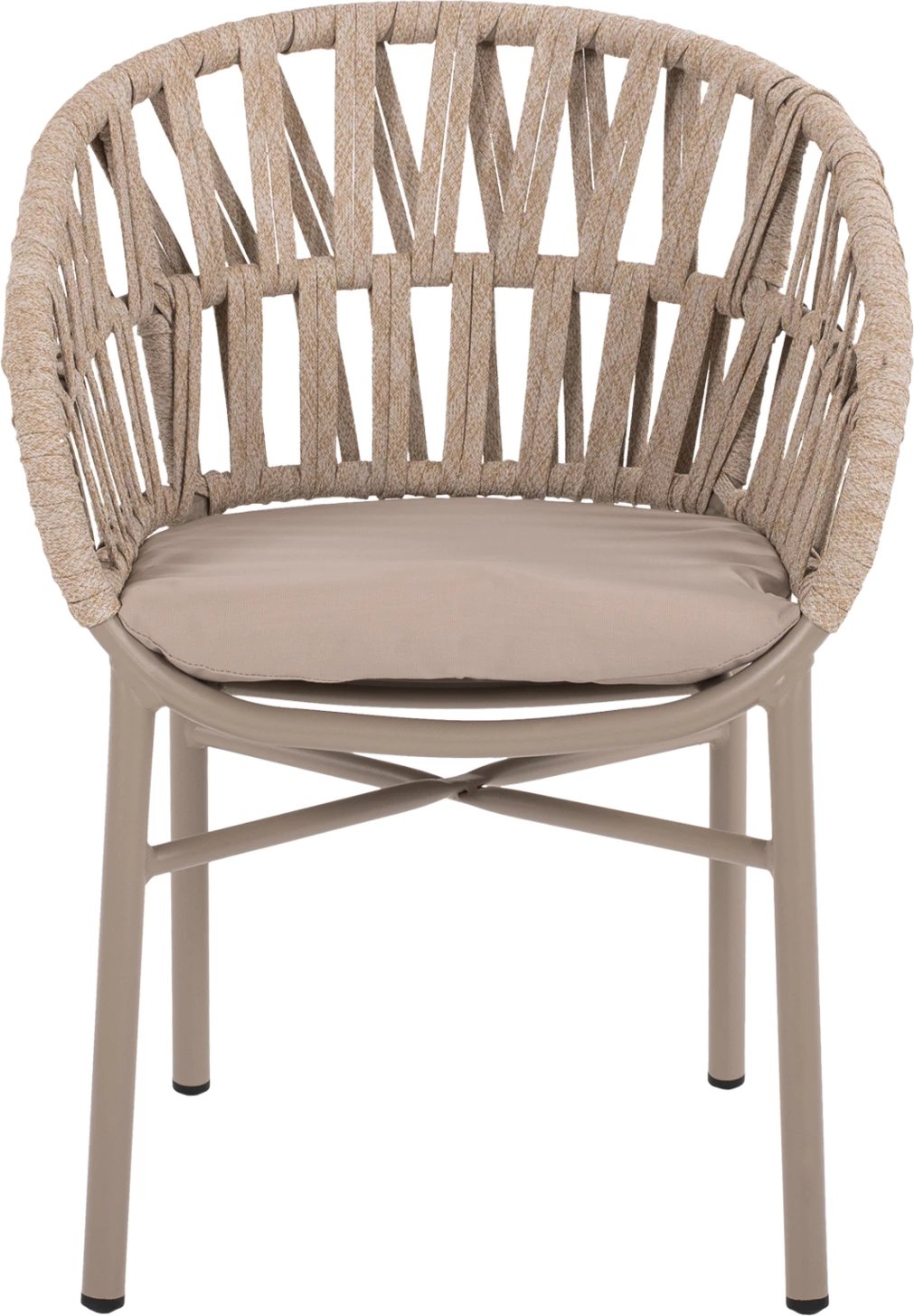 Karrige alumini, ngjyrë mocha e lehtë dhe litar bezhë, 57x56x78 cm, FH5857.03