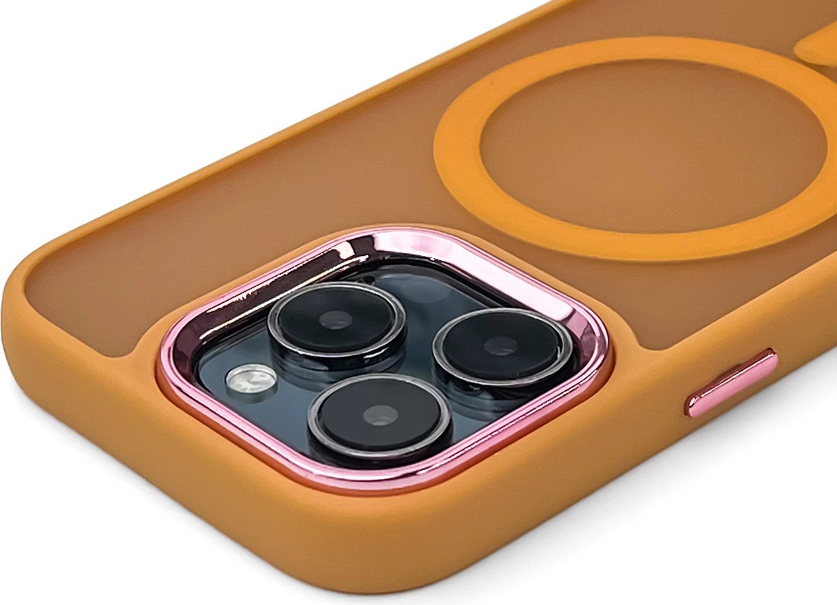 Mbështjellës Hurtel Magnetic Collection MagSafe për iPhone 16 Pro, portokalli