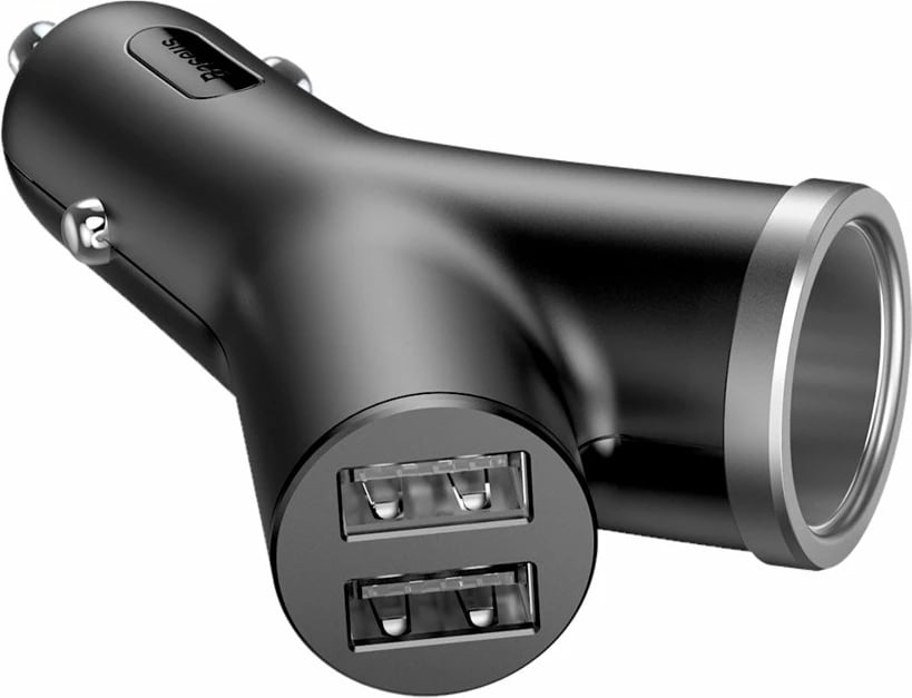 Karikues veture Baseus Y Type CCALL-YX01, 2x USB + prizë çakmaku, 3.4A, LED, i zi