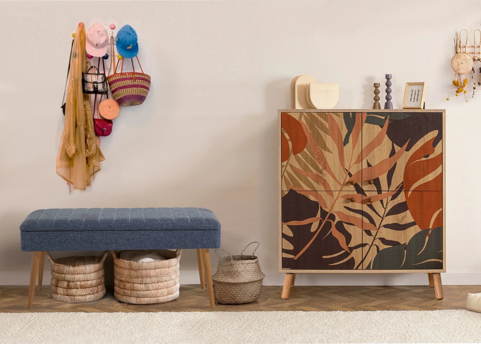 Set mobiljesh për korridor, Sonomo & blu e errët, Skye Decor, Multilux - Palm - 1048