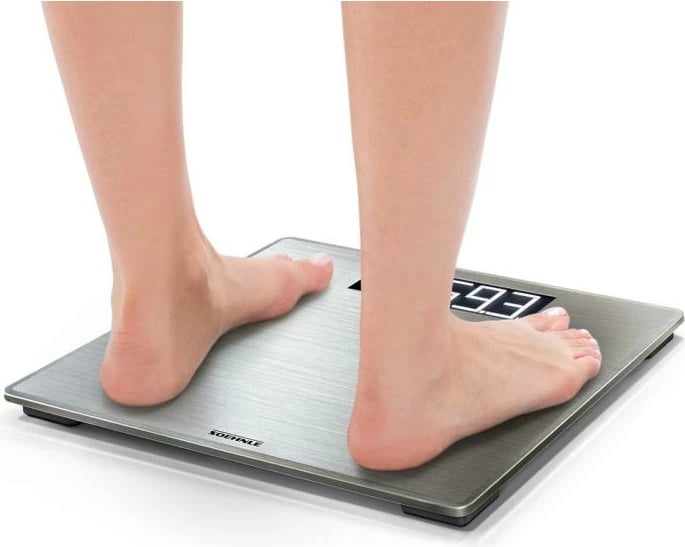 Peshore personale digjitale, Soehnle Style Sense Safe 300, kapacitet 180 kg, ekran LCD i ndriçuar, çelik inoks, argjendt