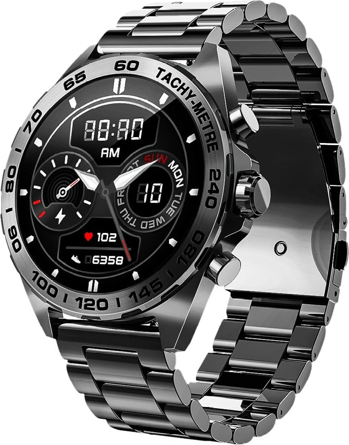 Smartwatch bea-fon 501, AMOLED 1.43", GPS, Black Metal