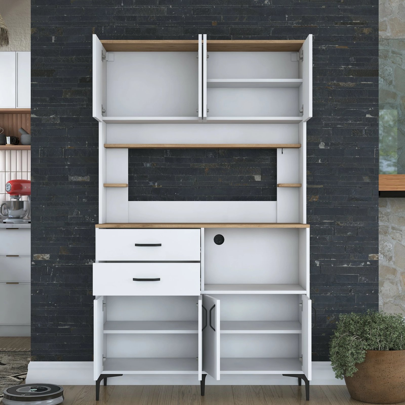 Dollap multifunksional Skye Decor, ngjyrë arrë dhe e bardhë, JE179 - 3402