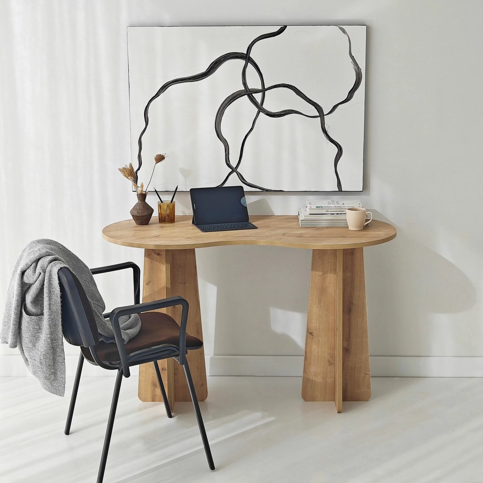 Tavolinë pune, ngjyrë Sapphire Oak, Skye Decor, Infini