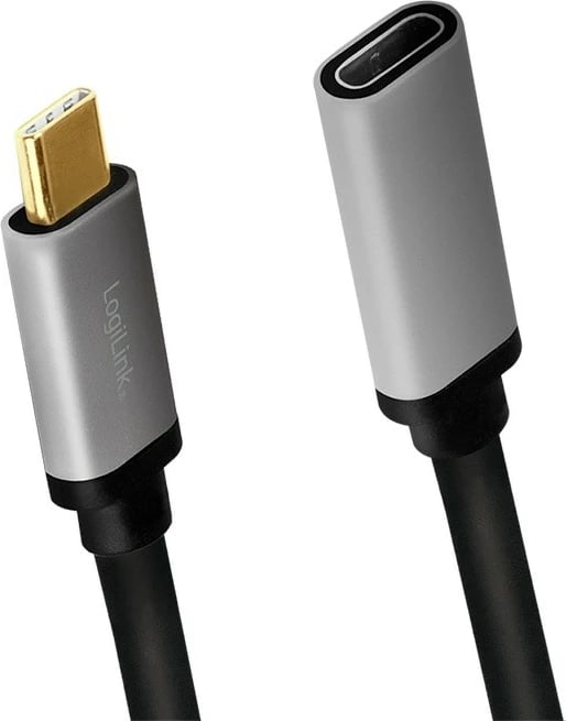 Kabllo USB-C LogiLink CUA0105, 0.5m, 4K/60Hz, Zezë/Gri