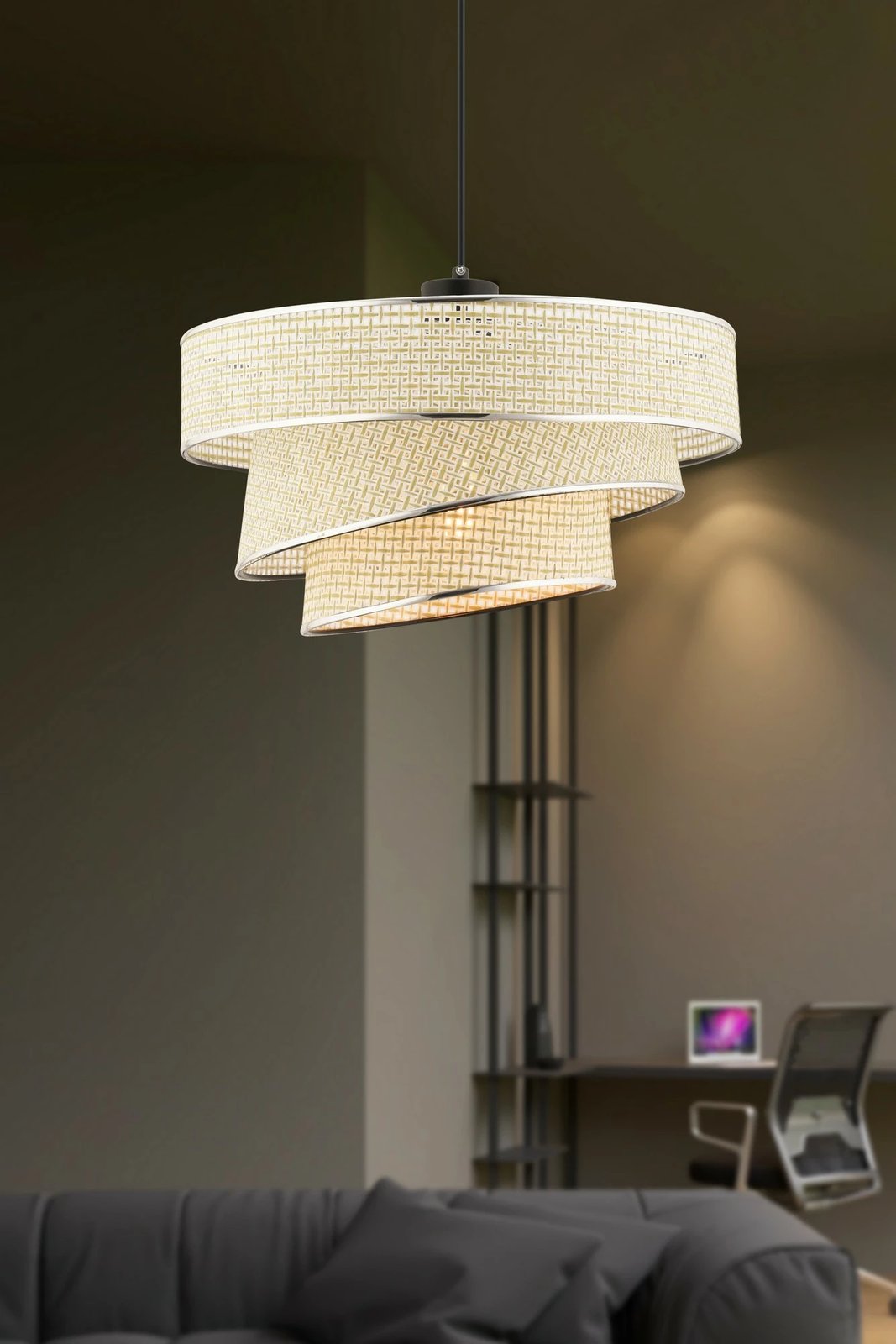 Llambë tavani Opviq Couper Hazeran, krem dhe argjend