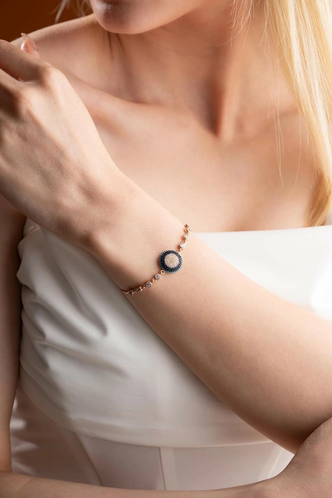 Byzylyk argjendi Jumeon, ngjyrë rozë e artë dhe kaltër e errët, NRZ999106