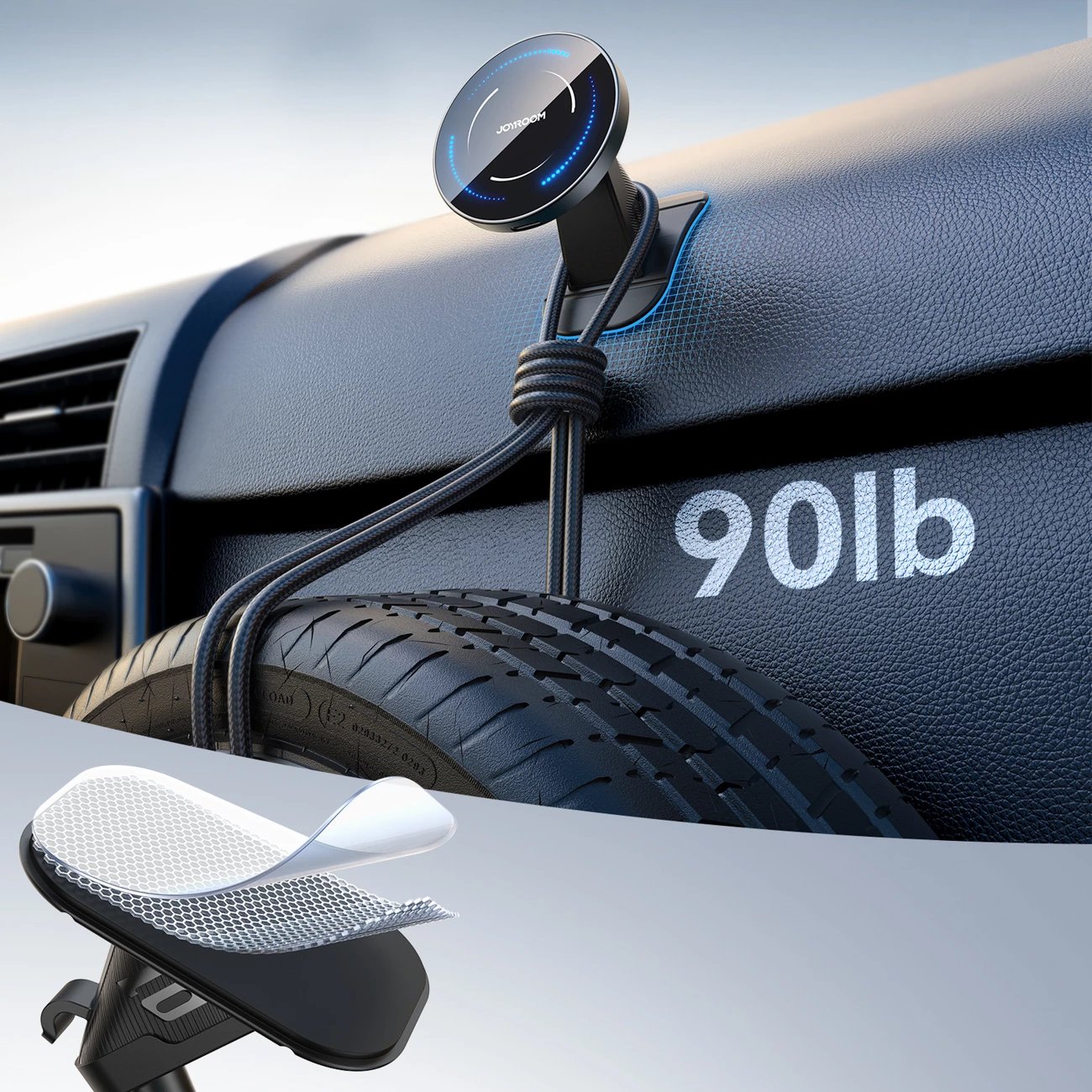 Mbajtës magnetik për celular Joyroom JR-ZS502 me karikim wireless 15W, i zi