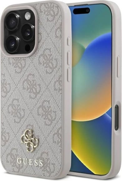 Mbështjellës Guess 4G Small Classic MagSafe për iPhone 16 Pro Max, Rozë