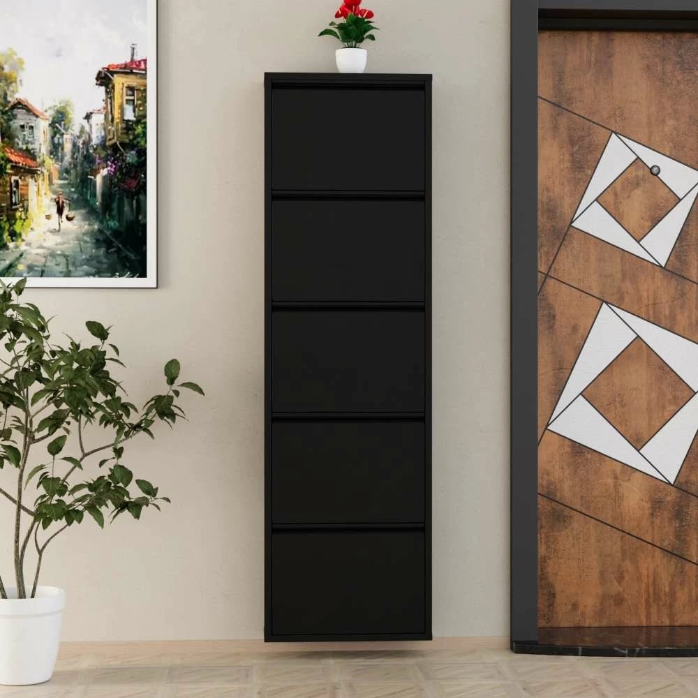 Dollap këpucësh Skye Decor, 5 pjesë, metal, i zi