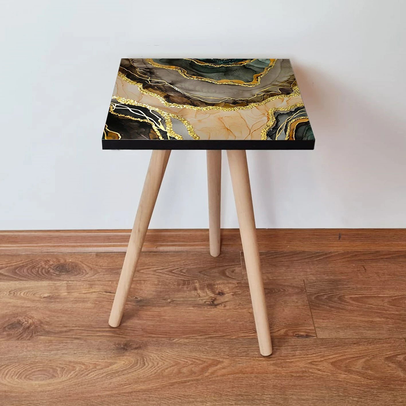 Tavolinë anësore Skye Decor, Shp219, bezhë, ari, e verdhë, e zezë