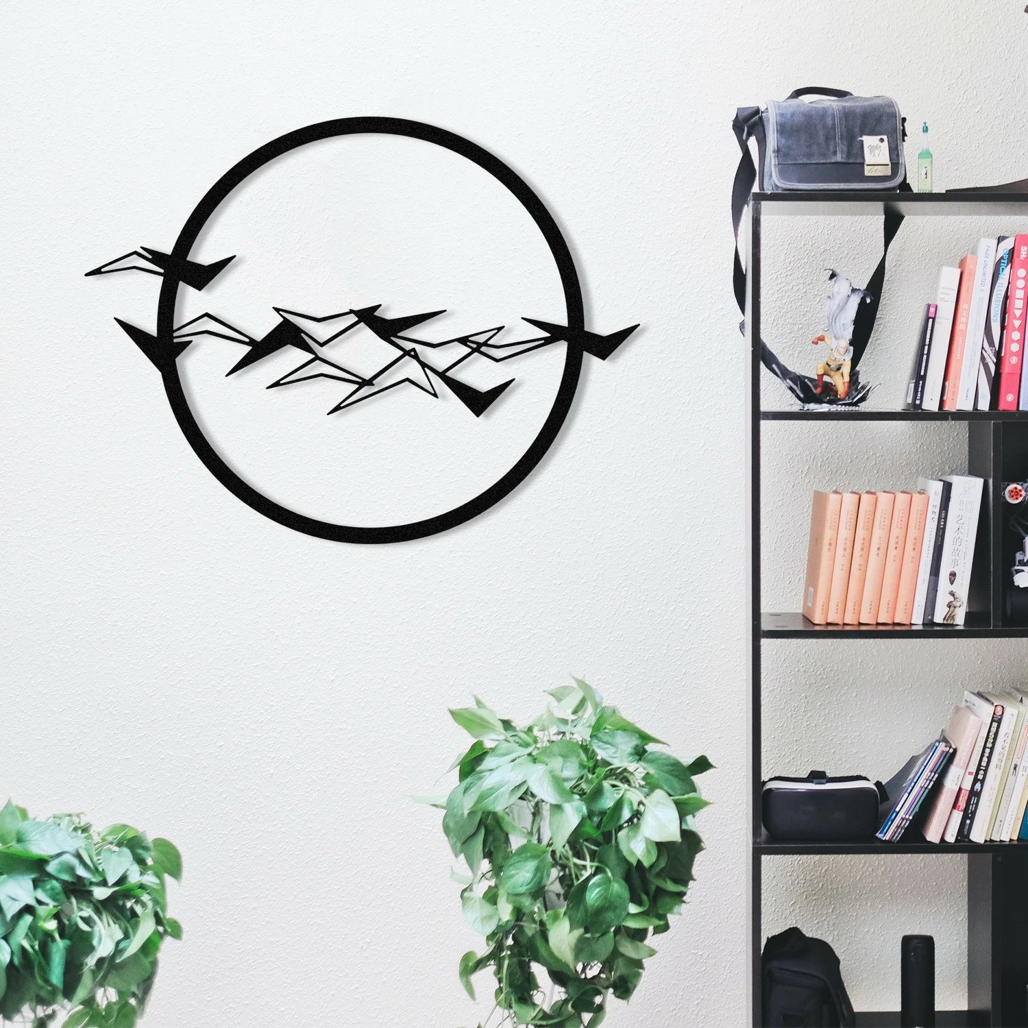 Aksesor dekorativ metalik për mur, Wallity, Goc, ngjyrë e zezë, 52x40cm