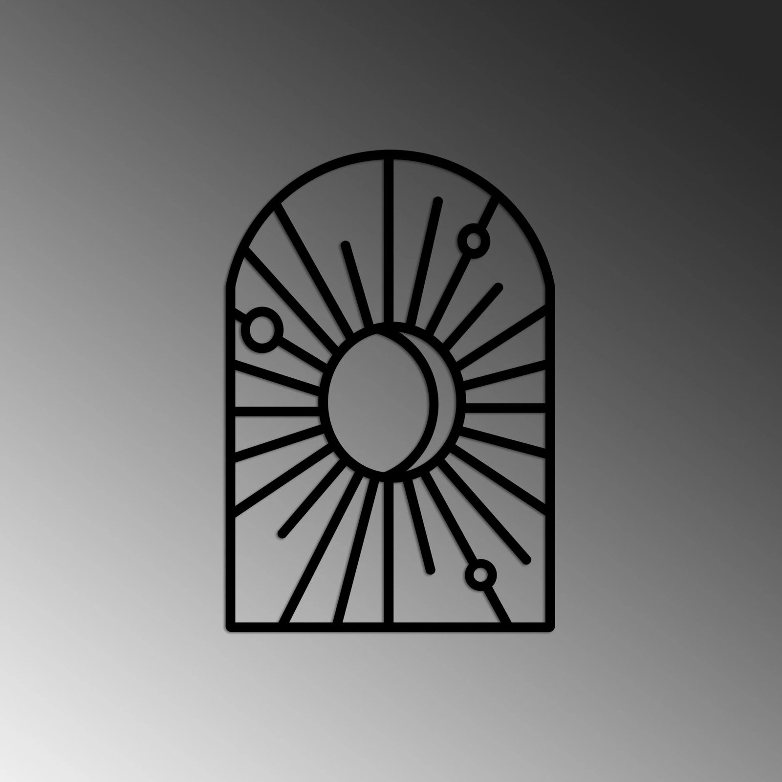 Aksesor dekorativ metalik për mur, dritare dhe hënë, Wallity, M