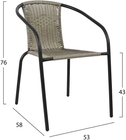 Set kopshti tavolinë & karrige FH5182.01, 3 pjesë, hiri