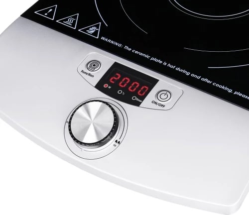 Sobë induksioni portative, Camry, CR 6515, 2000W, LCD, timer 0-180 min, rregullim temperature 60-240°C dhe fuqie, sipërfaqe qelqi qeramike Ø190mm, e zezë/argjend