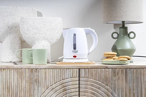 Çajnik elektrik, Adler AD 1272, 1.0 L, 1350–1600W, plastikë, i bardhë