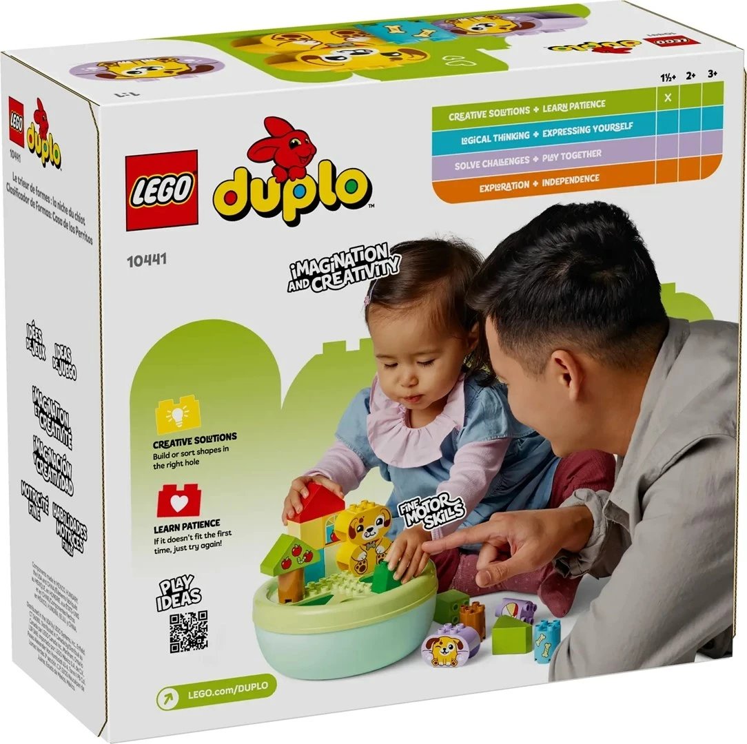 Set lodrash LEGO DUPLO Shape Sorter: Puppy House 10441, 17 pjesë, shumëngjyrëshe