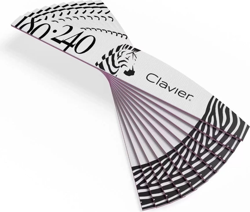 Limer për thonj Clavier 180/240 Zebra për femra 10 copë